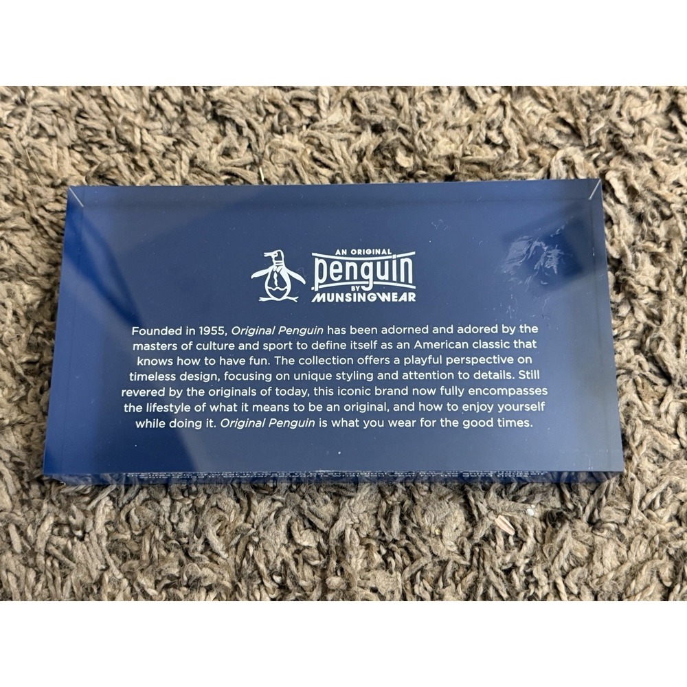 Original Penguin By Munsinwear Acrylic Display Block Blue See Measurements